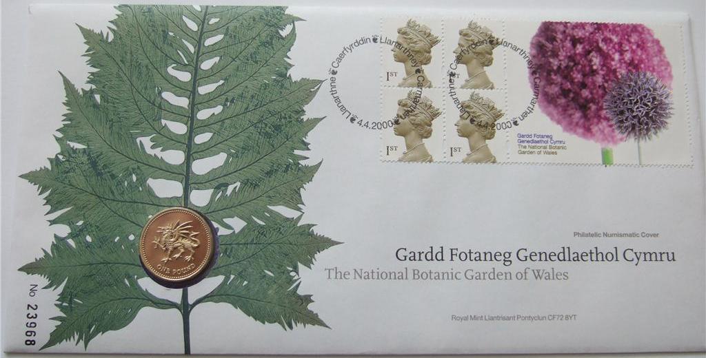 2000 GB - Botanic Garden Pane - �1 Coin Cover (Royal Mint)